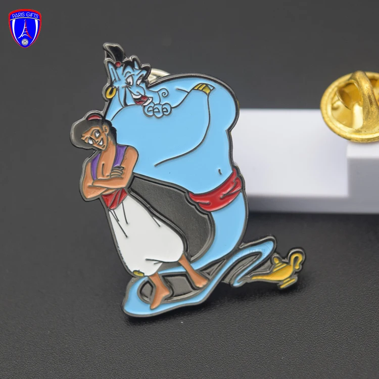 Customized lovely enamel cartoon pin fairy tale lantern movie lamp metal brooch pins custom with butterfly clutch