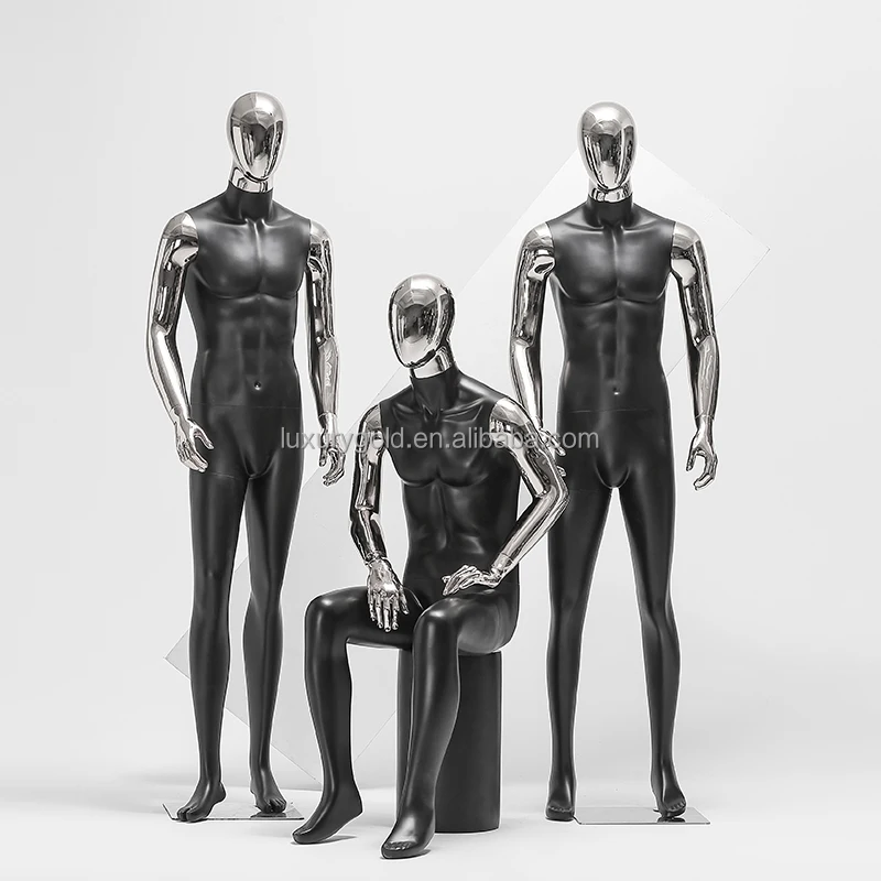 Wholesale Boutique Luxury Black Chrome Rose Gold Standing Sitting