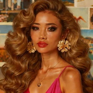 Women's Fashion Metallic Gold Stud Earrings Big Ear Jewelry -Extracted Keywords Fashion Metallic Gold Women's Stud Earrings