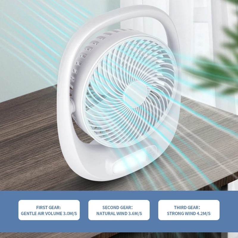 Portable Mini Manual Desk Fan Rechargeable with 5V USB Cable for Outdoor Table Plastic Gua Air Cooling Fan 7 Color Options Goal
