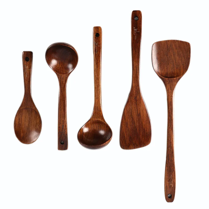 New Arrival Kitchen Nonstick Wooden Utensils Spatula Set Cooking