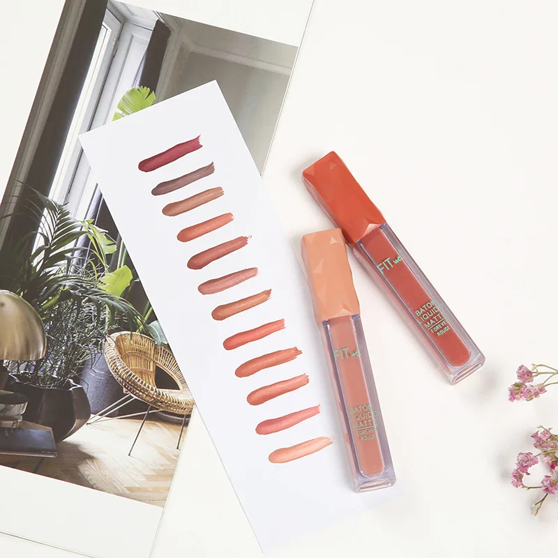 
 Набор блесков для губ 12 цветов, жидкая матовая губная помада Huda, поставщики антипригарных блесков для губ в коробке, набор помад с частным ярлыком  