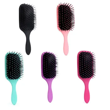 Newly arrived paddle brush candy color airbag detangling hair brush ABS human hair extensions brush