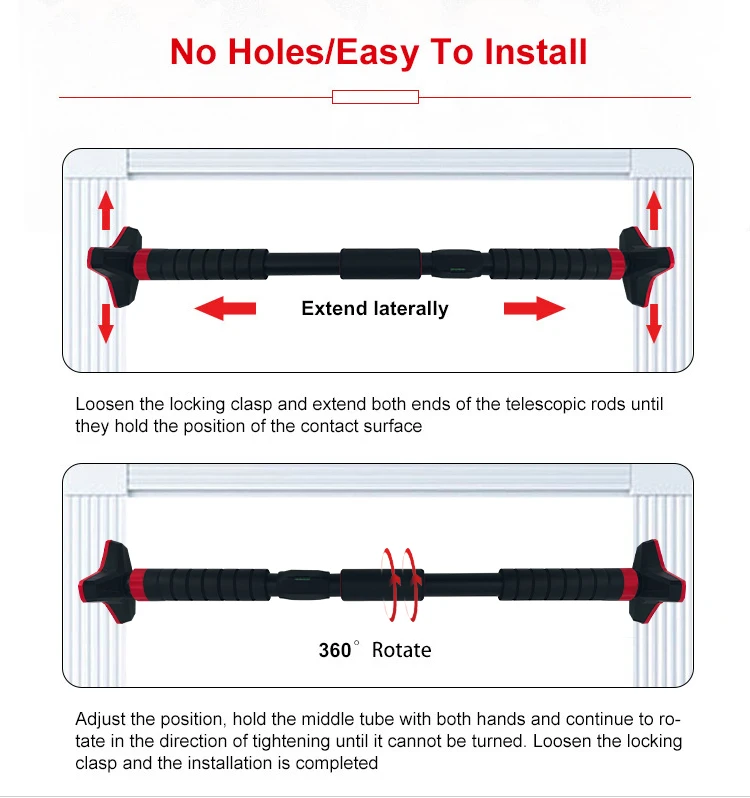 Home multifunctional Adjustable Door Gym Horizontal Indoor Fitness Equipment horizontal bar pull up bar