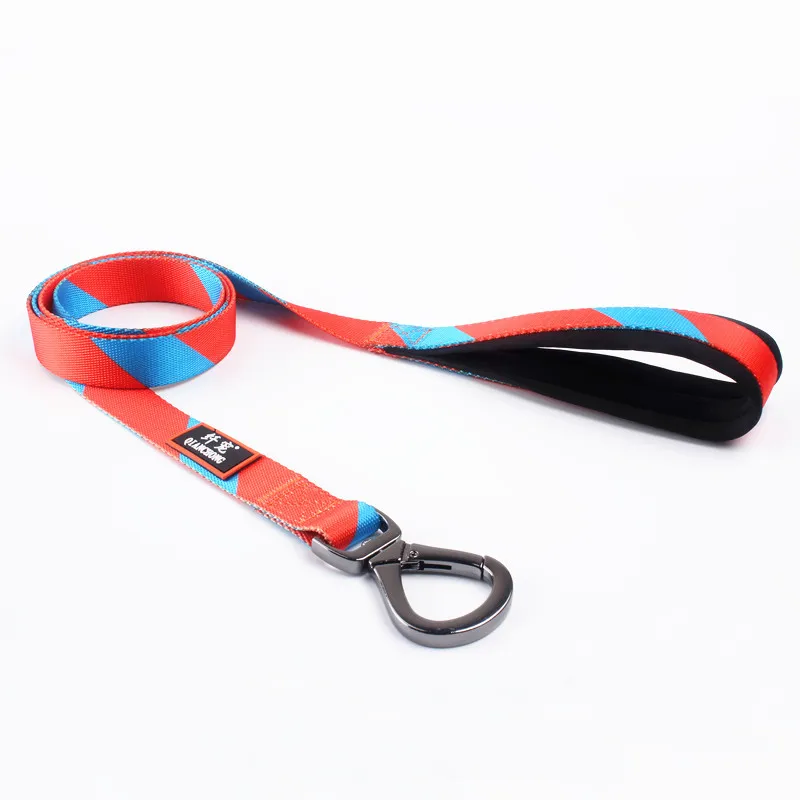 Стильный красный синий поводок для бега с логотипом собаки заготовки для сублимации карабин ремень для питомца с мягкой ручкой