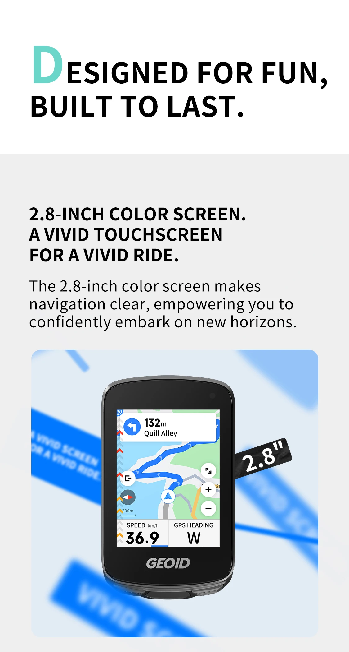 Geoid CC600 Wireless Bike Speedometer: Colorful GPS Computer, ANT+