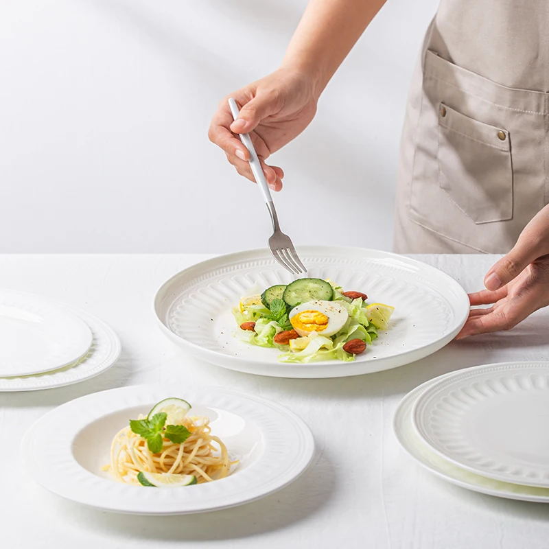 Dinnerware Sets Bone China Restaurant Plates Ceramic Dinner Set White Plates Sets Dinnerware Luxury Modern Tea Cup Plates Dishes