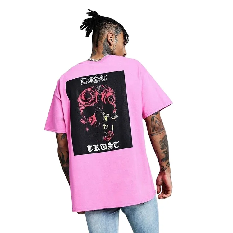 T-Shirt Men Rhinestone Pink Large Size 5XL New 2023 Spring Personalized  Trend High Quality Short Sleeve Round Neck Tees Male Top