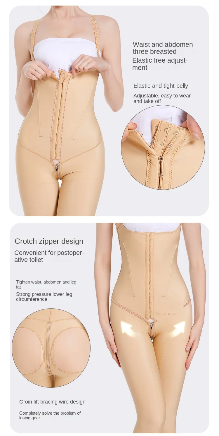 ZOYIAME Wholesale Fajas Colombianas Post Surgery Women Tummy Tuck Reductor BBL Shapewear Adjust Straps Butt Lifter Lipo Bodysuit