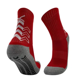 Outdoor design football socks men wholesale fashion sport anti slip custom logo socks athletic football crew grip socks