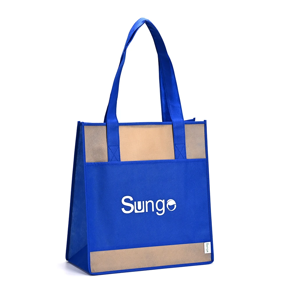 Wholesale Large Custom Cotton Shopping Non Woven Bag Blank Custom Printed Logo Own Design With Pocket details