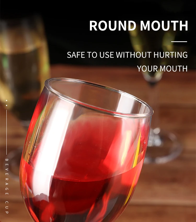 Reusable Plastic Red Wine Martini Glass Goblet Unbreakable Unique