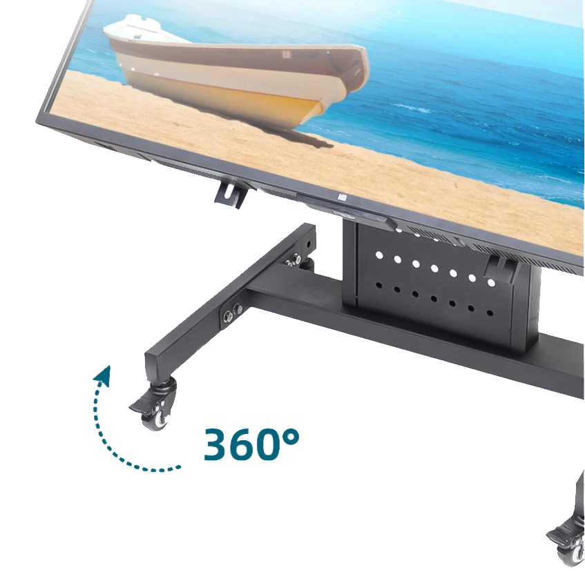 BNT 90 Degree Folding 40 to 70 Inch Floor Stand  Tv Mount Bracket Mobile Cart With Brake Wheel