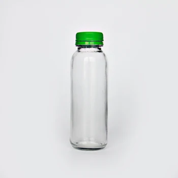 Wholesale 300ml Round Clear Glass Bottles Sports Drinks Mirinda Soft Drinks Plastic Screw Cap