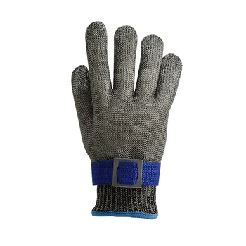 GG1008B Level 5 ANSI A9 Cut-Resistant 316L Stainless Steel Butcher Hand Gloves Slaughter Anti-Cut Work Cutting Protective Gloves