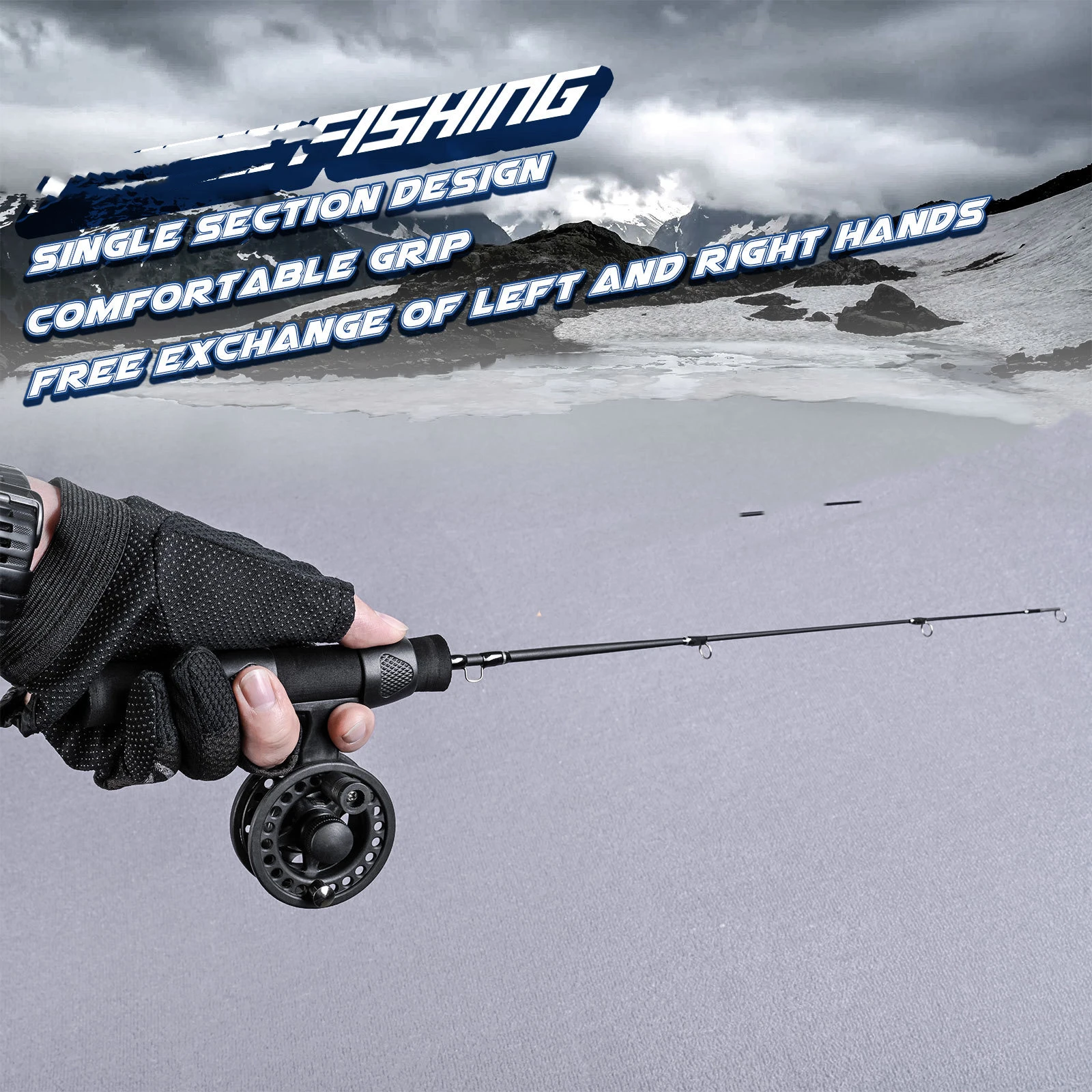 Newrgy 51cm One Section Cork Handle Fiberglass Pole Winter Ice Fishing