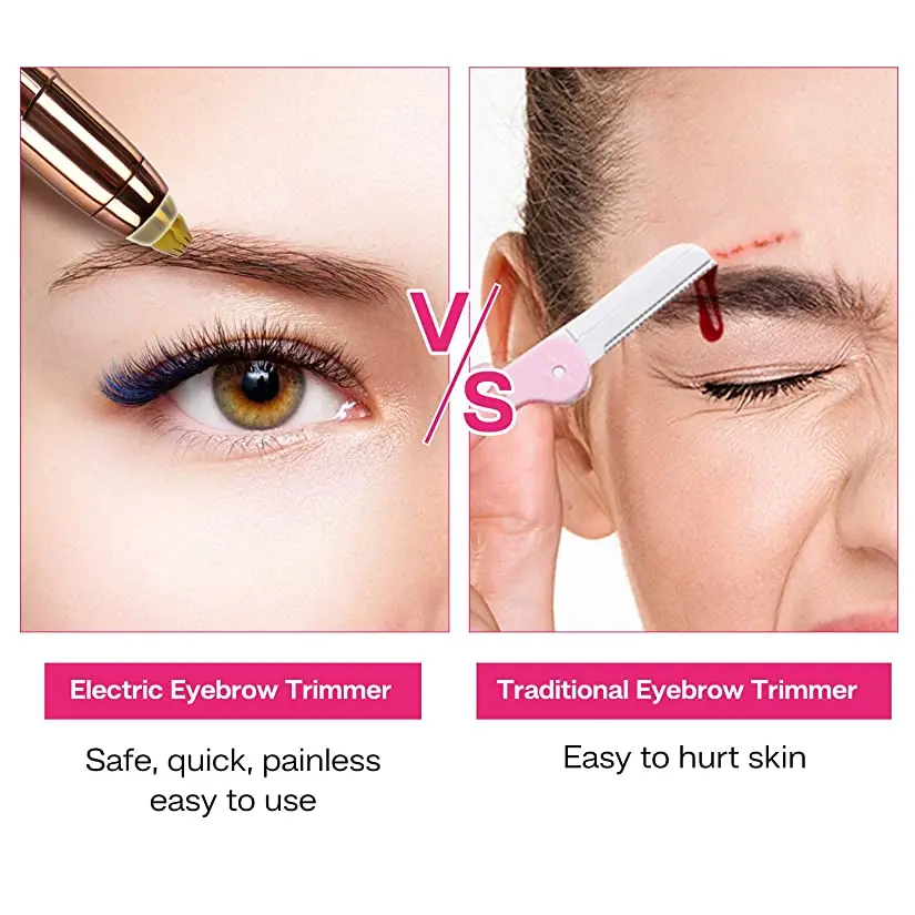 good price portable professional fashion attractive design lady high quality USB painless electric women eyebrow trimmer