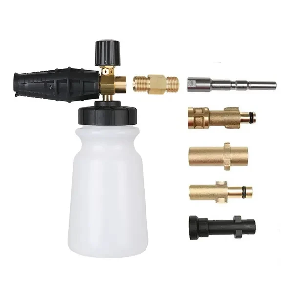 Weirran 1 л Регулируемая пена для снега фрейка Автомойка прозрачная бутылка высокого давления латунная твердая