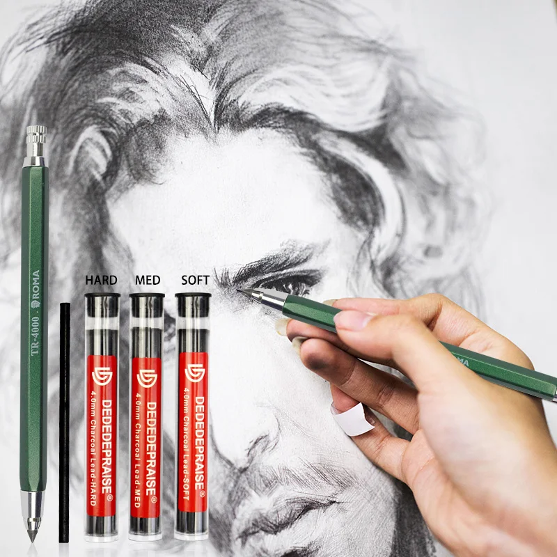 ROMA TR4000 4mm Green Colour  Refillable Mechanical Charcoal Clutch Pencil Automatic Pencil