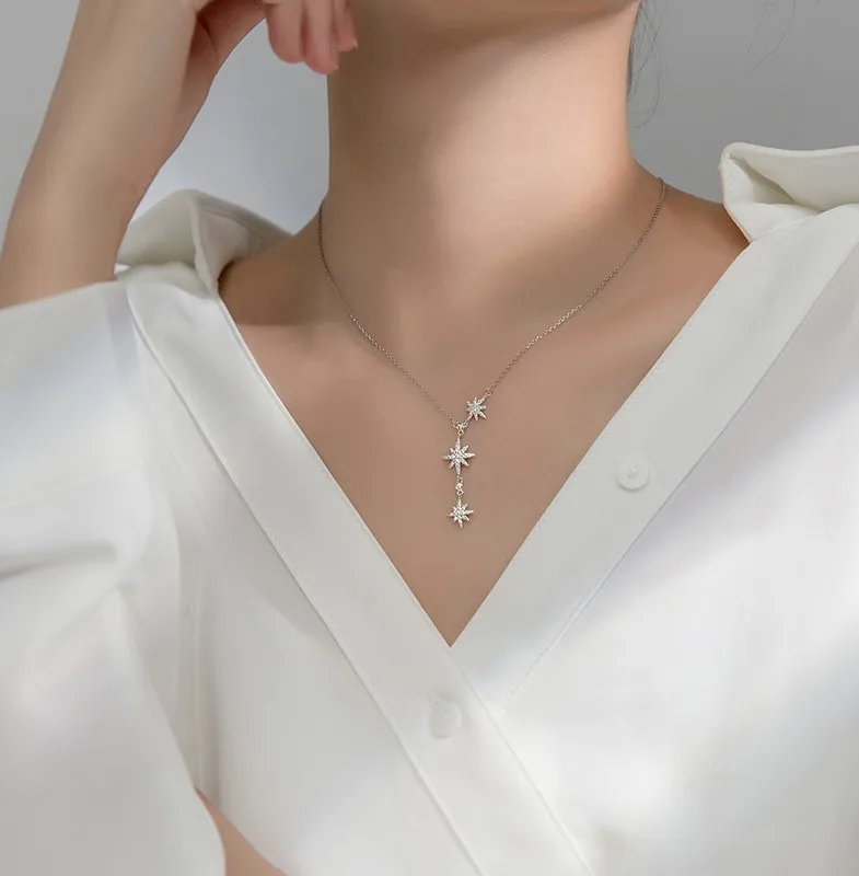 Fashion Shining Three Stars 925 
