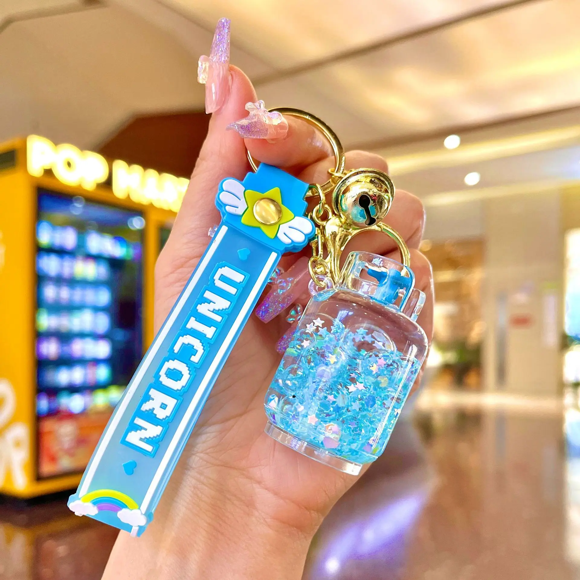 Cartoon Liquid Oil Acrylic Key Chain - Perfect Promotional Gift