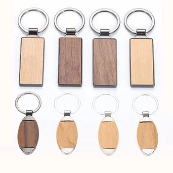 High quality customized blank sublimation personalized natural wood crafts diy mdf keychain