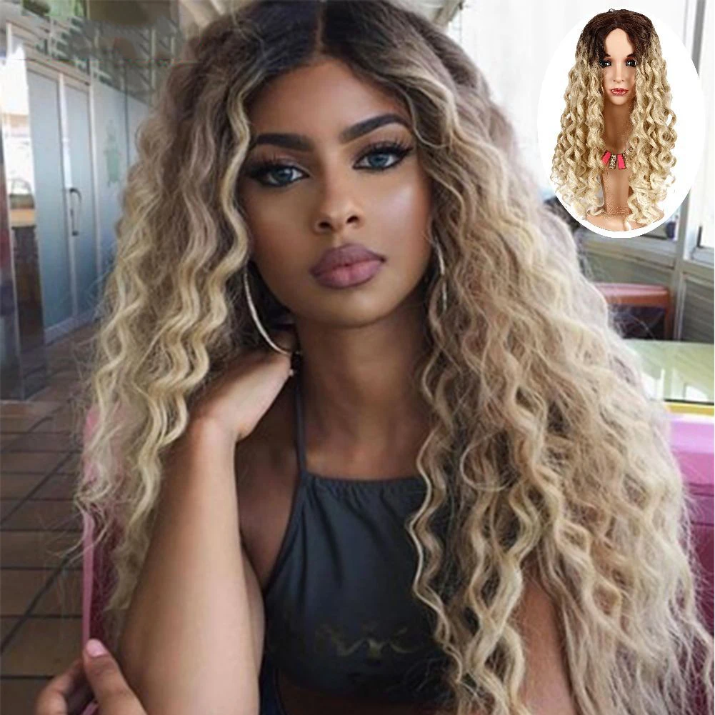Cheap Hot Sale Fashion Long Wavy Curly Hair Wig Blonde Natural Full Wig For  Lady Girl Beauty Woman - Buy Cheap Hot Sale Fashion Long Wavy Curly Hair  Wig,Long Curly Purple Synthetic