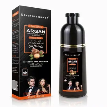 Wholesale Organic Herbal Non Allergic Black Fast Dye Hair Color Shampoo