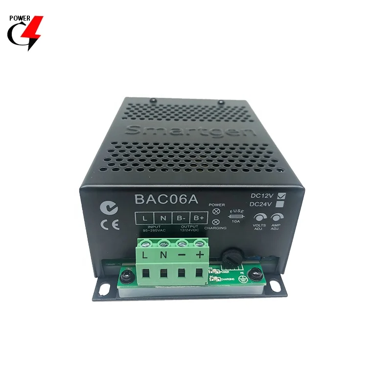 Smartgen Generator Genset Spare Parts Auto 12v Battery Chargers 24 V 6A BAC06A with Floating Charge