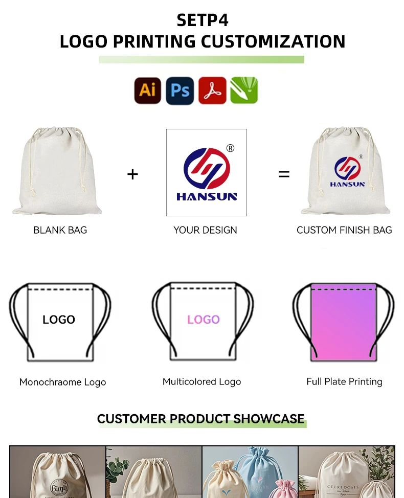 Wholesale Small Muslin Drawstring Dust Bag Flannel Fabric Pouch With Logo for Jewelry Candle Sachet Packaging Bulk