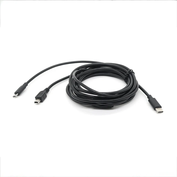 2 in 1 Y Splitter OTG Cable Type C Male to Mini USB Micro USB Connector for Electronics