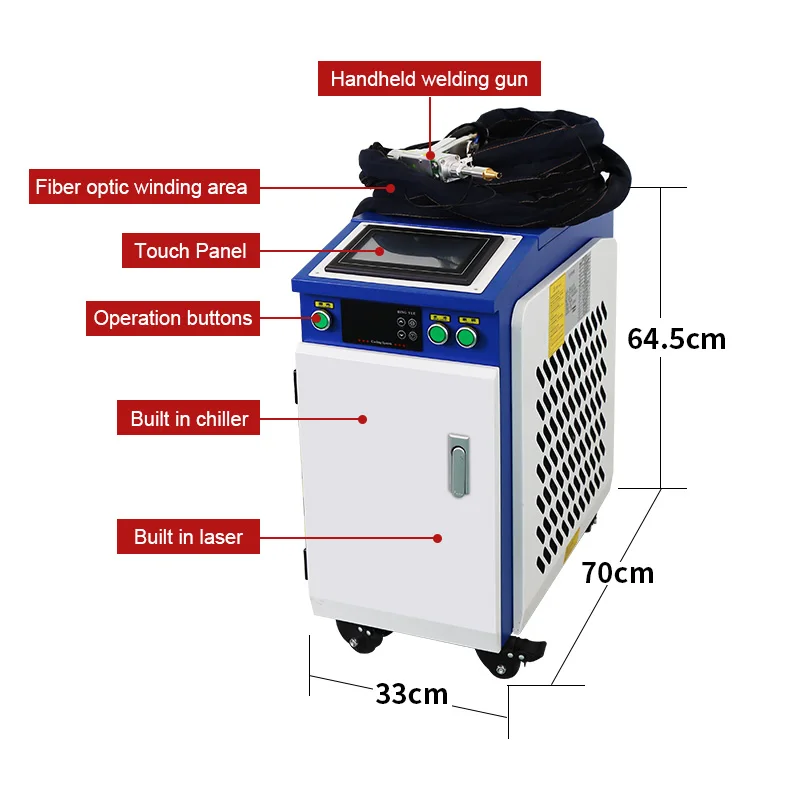 ANDY LASER WELDING MACHINE Portable 1000w 1500w 2000w 3000w Fiber Laser Welder Handheld Welding Machine for Metal Steel Sheet
