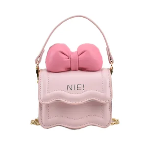 Mini Kids Girls Shoulder Bag With Bow Small Purse With Chain Strap Cute Crossbody Bag for Girls