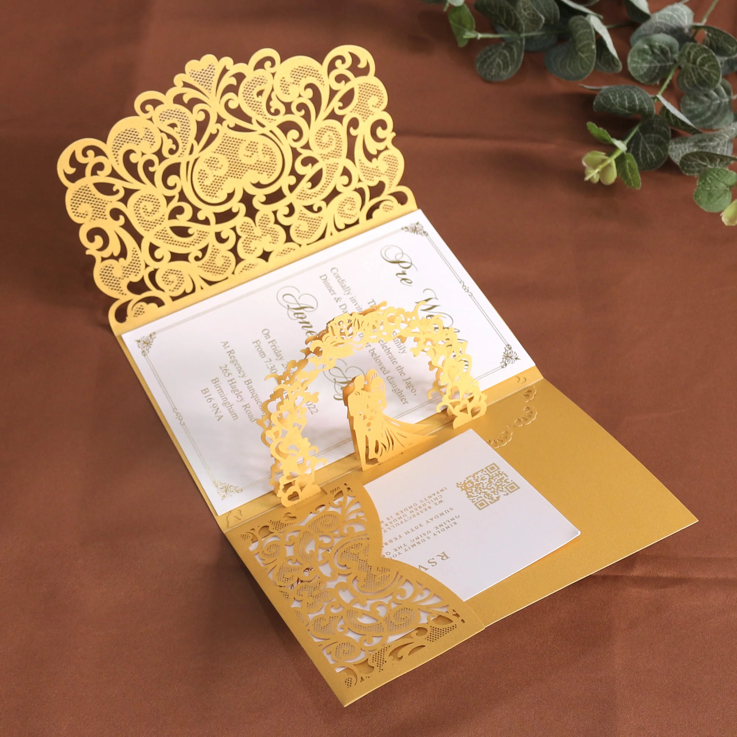 Paperdora Biglietto Pop-Up 3D Matrimonio Con Busta E Sigillo Di Cera – Fatto A Mano In Carta