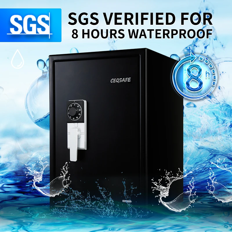 CEQSAFE Waterproof Safe Home Security Mechanical Combination Lock Fireproof Steel Safe Box with Digital Fingerprint Safe Box factory