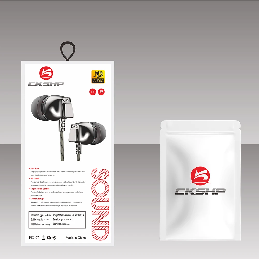 Bass Guitar Ear Monitor Wired Music Active Earbuds Earphones Metallic Gold Finish Hot Selling Factory Wholesale Ckshp Earphone