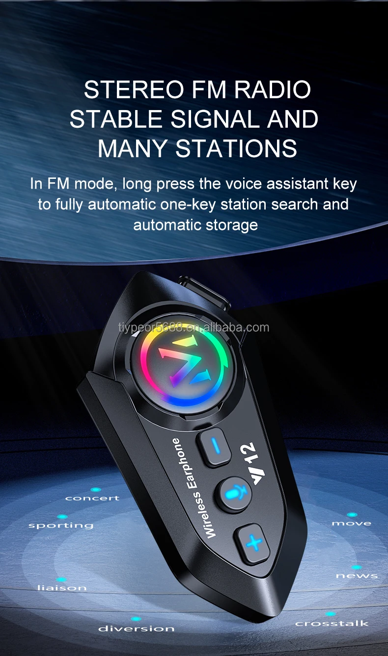 product tiypeor motorcycle helmet intercom bluetooth headset with music sharing feature stylish for riders and lovers-5