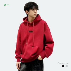 Christmas Teen Boys Fleece-Lined Hoodie New Year Cozy Fleece Sweatshirt Cotton Polyester Blend Warm Pullover