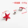 No. 2 14mm large red five-pointed star rivet