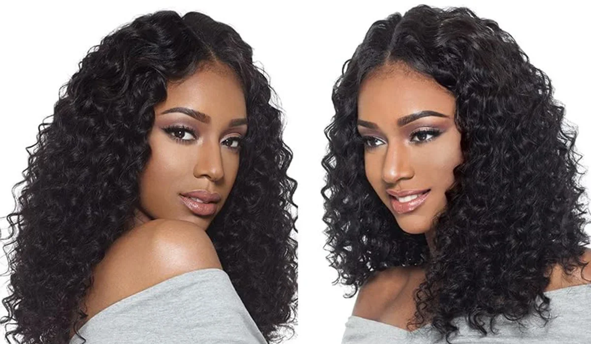 Deep Wave Human Hair Short Bob Wig With Lace Frontal 180 Density_voghion.com