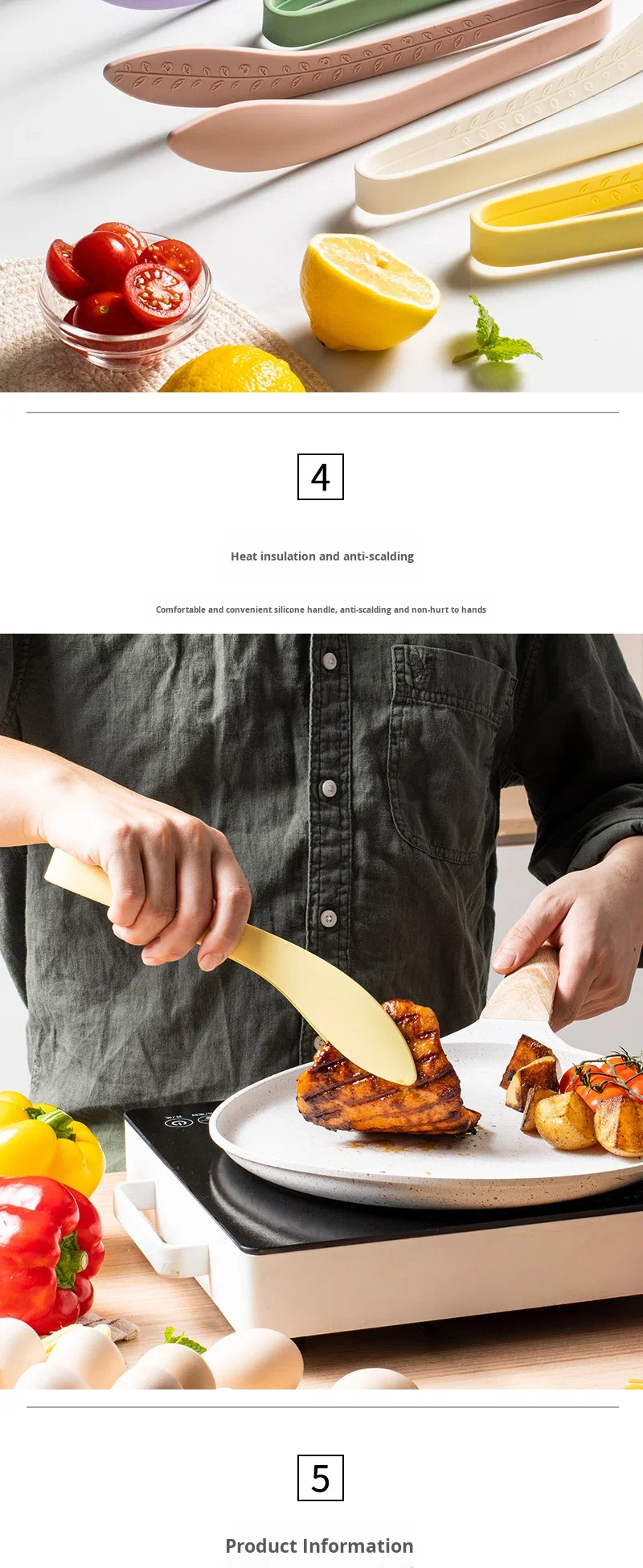 Silicone Toast Tongs Salad Tongs for Cooking Salad BBQ Toast Grilling Locking Frying Baking Steak factory