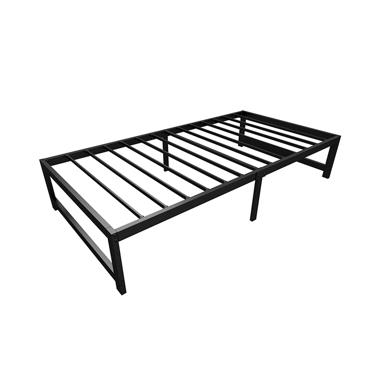 High Quality Cheap Assembly Black Basic Cast Iron Single Metal Foundation Bed