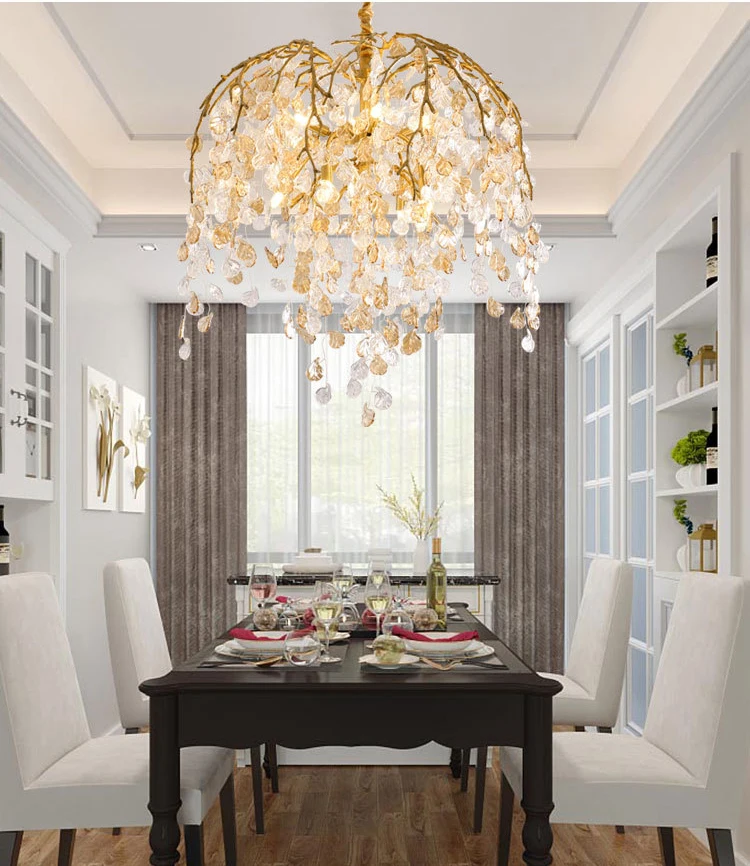 MEEROSEE Wood Branch Chandelier Modern Decoration Chandelier Modern For Living Room Lamps Home Decor Luxury MD93147