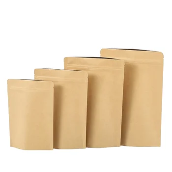 Kraft Paper Aluminized Self-Standing Bag Eco-Friendly Recycled Materials Food Clothing Shoes Socks Packaging Ribbon Industrial