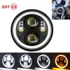 5.75inch white+yellow angel eye halo headlight