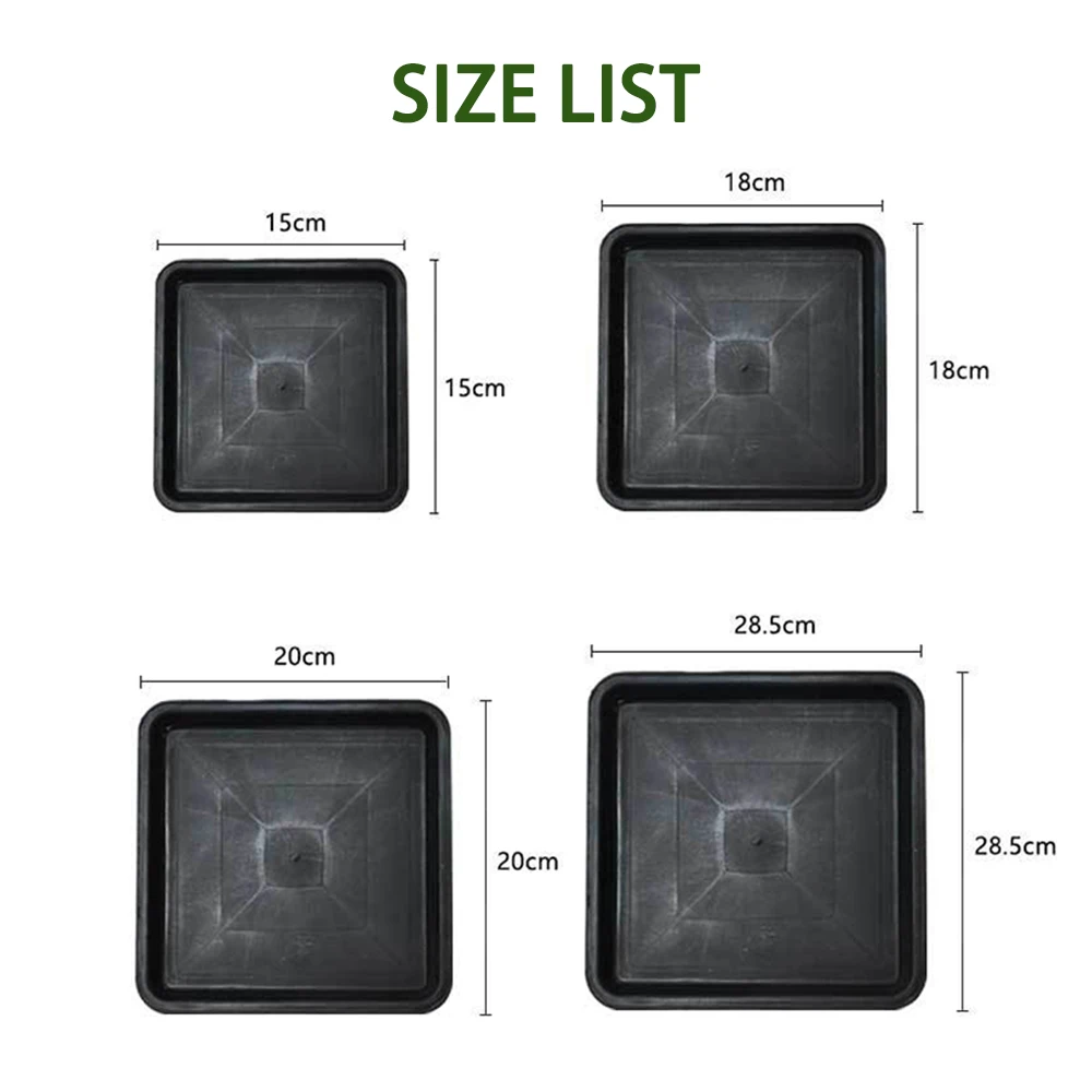 Square Plastic Plant Saucer Tray Plant Pot Saucer Flower Pot Tray For