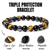 Gold  Tiger Eye Hematite Black Obsidian