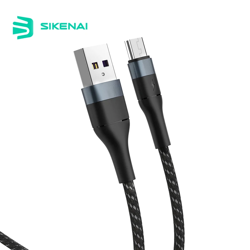 Нейлоновый Плетеный Микро-кабель SIKENAI 1,2 м USB кабель для быстрой зарядки и передачи данных