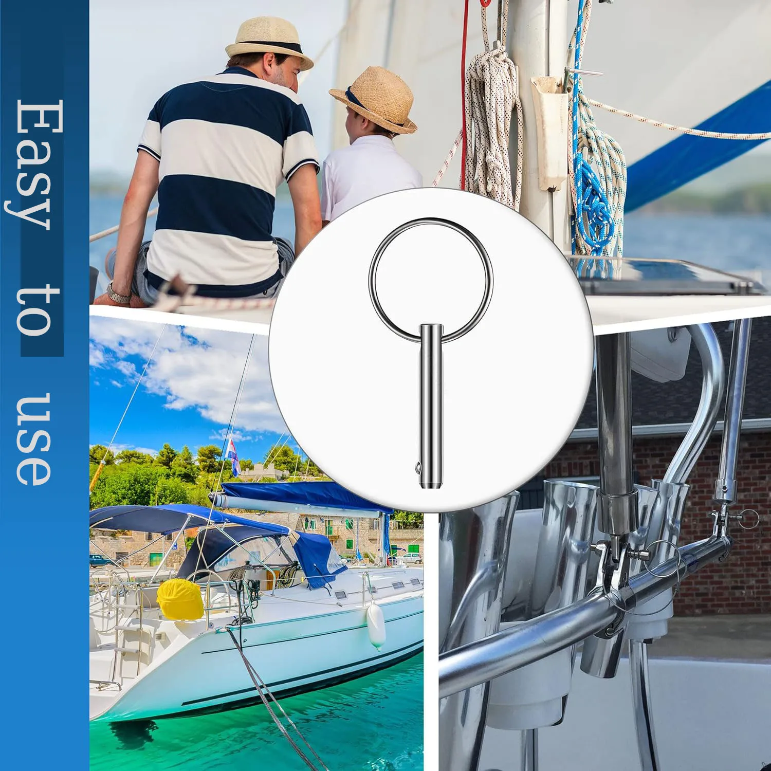 Topind Quick Release Diameter Stainless Silver Bimini Top Safety Ball