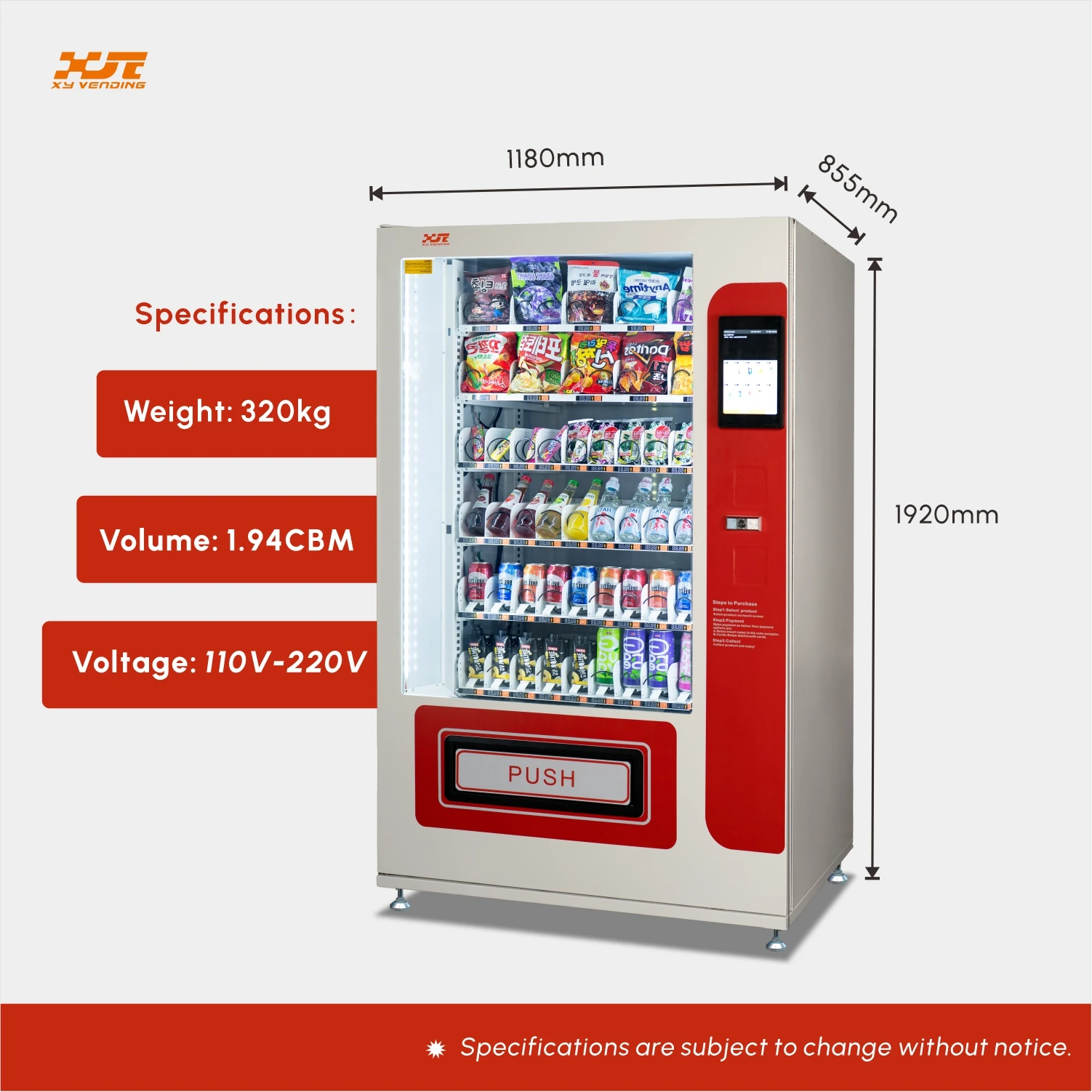 XYスマート24時間セルフサービス タッチスクリーン式牛乳/食品